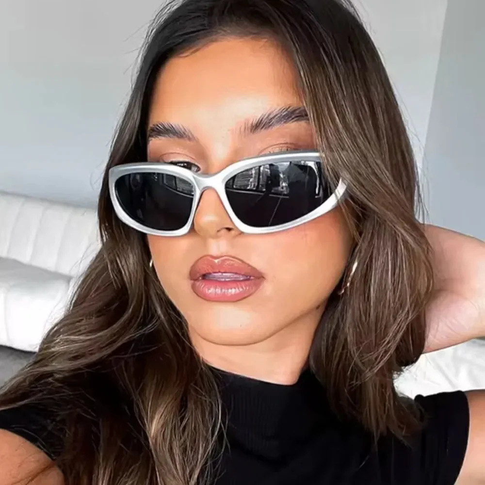 Silver trendy sunglasses